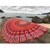 raajsee Red Mandala Round Beach Tapestry Hippie/Boho Beach Blanket Roundie/Indian Cotton Throw Bohemian Round Table Cloth/Yoga Mat Meditation Picnic Rugs 70 inch Circle