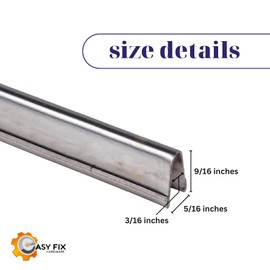 Easy Fix Hardware Premium Large Sill Track Cover for Sliding Patio Glass Doors | Sliding Door Repair Replacement Hardware Repair Stainless Steel | Fix Sliding Glass Door Track Cover (2 Feet)
