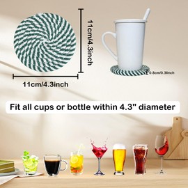 Set of 6 Vintage Woven Coasters Highly Absorbent & Heat-Resistant Drink Coasters for Protecting Table, Decorating Kitchen and Dining Tabletops