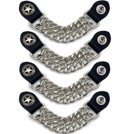 DHER 4 Piece Extension Motorcycle Vest Closure Chain Vest Buckle Extension Chain Vest Extension Vest Hip Hop Clothing Accessories Clothes Buckle (B)