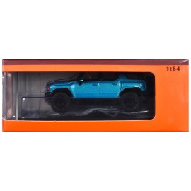 2023 for GMC Hummer EV SUV DCD Blue Metallic with Black Top 1/64 Diecast Model Car by GCD