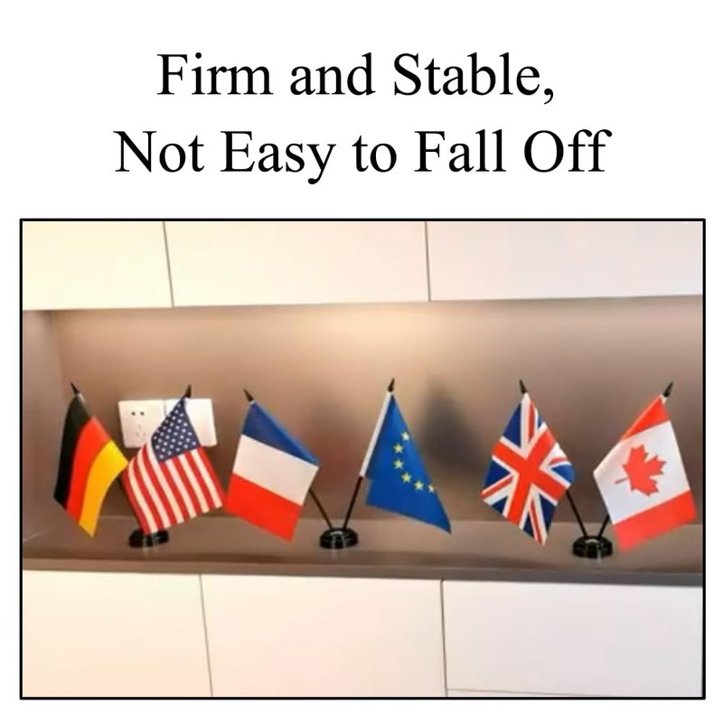 4Pcs Black Desk Flag Holders, 1 Hole Plastic Mini Flag