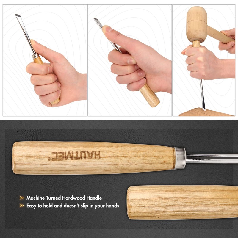 HAUTMEC Wood Carving Tools Set of 6, Wood Gouge Tools