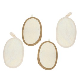 Vaguelly 4pcs Natural Loofah Bath Sponge Pads Exfoliating Body Scrubber Sponge for Gentle Skin Cleansing Home and Travel Use