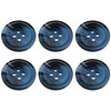 Pack of 6 Blue 23mm Round Faux Horn Sew On