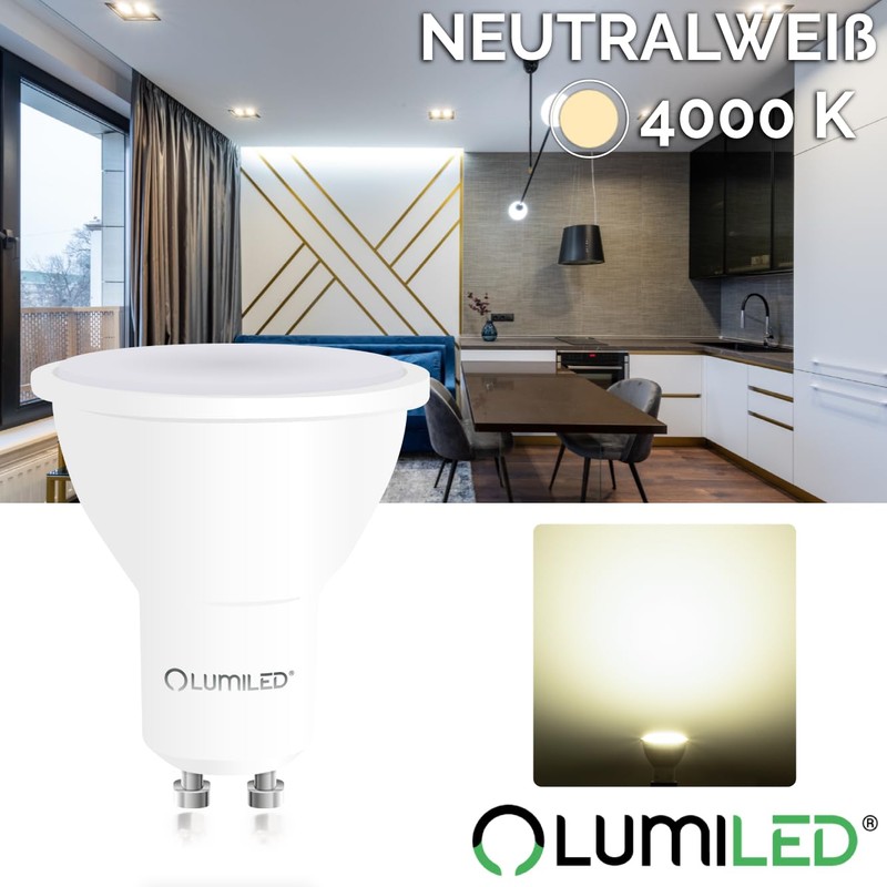 Lumiled GU10 LED, 10 W, 900 lumens, 4000 K, neutral