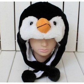 Egao Ichiban, Ten Kinds in All, Sheep, Bear, Elephant Animal Headgear, Warm & Fluffy Cap, Winter, Snow, Rain, & Wind Protection, Ear Protection, For Children, Women, Photo Shoots, Party Goods, Cosplay, Animal Headgear Series, A073-12, black