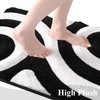 QJHOMO Black and White Cute Bathroom Rugs Non Slip Bath