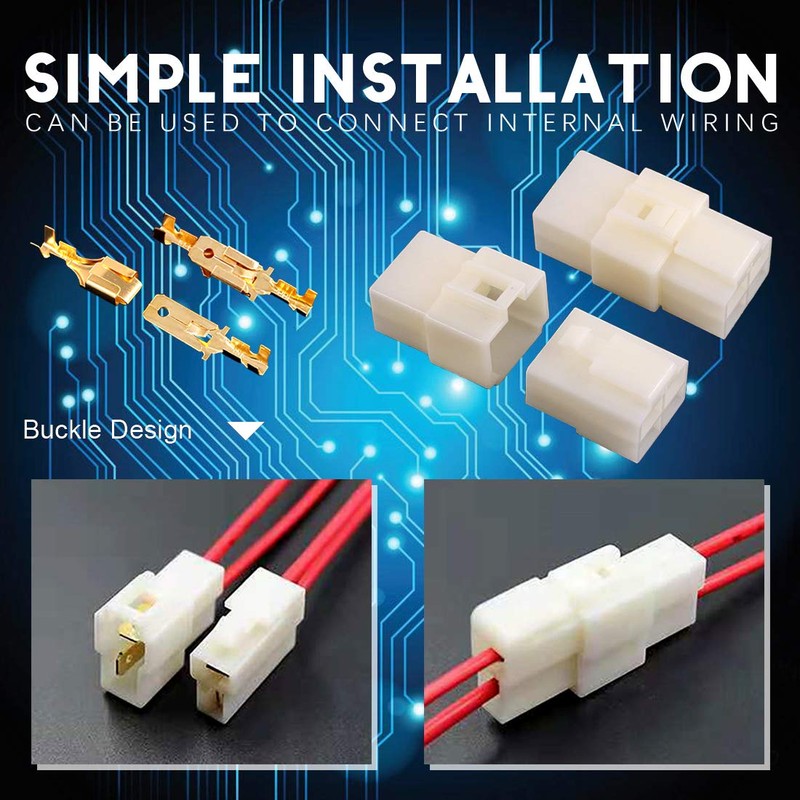 Hilitchi 6.3MM Electrical Automotive Wire Connectors Male Female Socket Plug