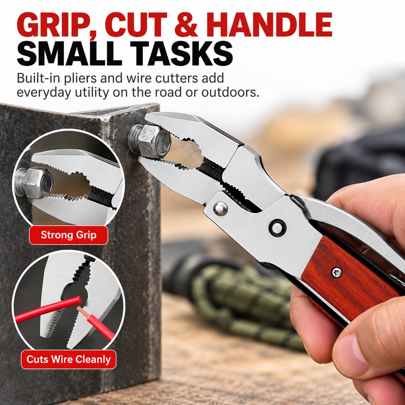 15-in-1 Car Emergency Multi-Tool for Roadside Use – All-Steel Safety