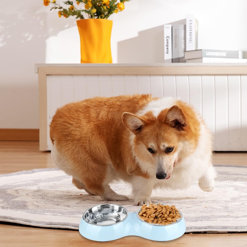 Fressnäpfe für Hunde, 2 Stück Edelstahl Futternapf 400 ml, rutschfest