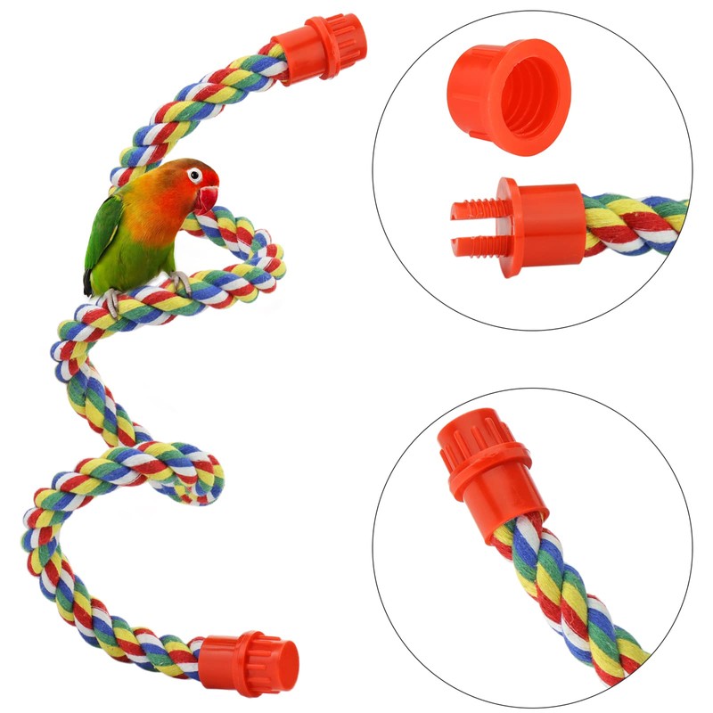 Bird Rope Perches for Parrots, Cockatiels, Parakeets, Budgie Cages Comfy