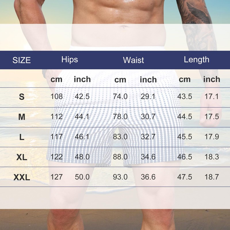Curluriy Swimming Shorts for Men Beach Shorts Colour Gradient Board