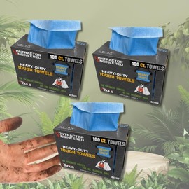 CE TOOLS COMBO Heavy-Duty Tough Towels, Blue Shop Towels, Disposable, High Durability, Very Low Lint, Made in USA, 100 Sheets, 9"x16.75" (3)