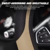 LoyaForba Car Steering Wheel Cover, Universal 14.5-15 Inch, Soft Anti-Slip
