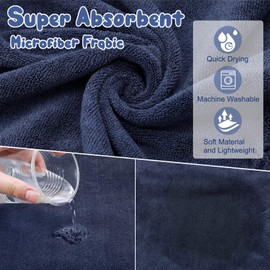 HezzLuv Microfibre Dog Bathrobe Towel Wrap Super Absorbent Dog Drying Coat Bath Robe for Puppy, Medium & Large Dogs, Fast Drying, Adjustable