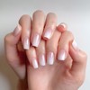 White Pink Gradient False Nails - 24pc Square Press-on Nails