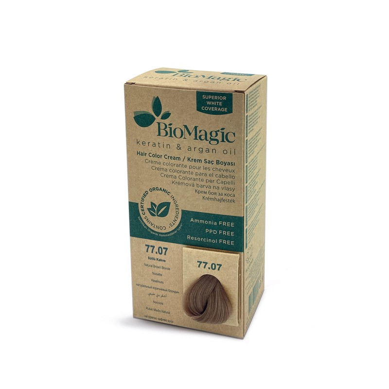 BioMagic Keratin & Argan Oil Hair Color Cream, 7.72 Beige