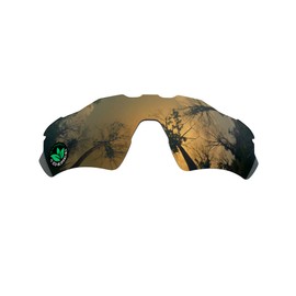 Raydi Polycarbonate Replacement Lenses & Rubber Kits for Oakley Radar EV Path OO9208 Sunglasses - Bronze Golden Mirror - Polarized