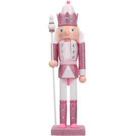 BESPORTBLE Pink Nutcracker Christmas Decorations, Pink Nutcracker Soldier Wooden Nutcracker Soldier for Home Fireplace Christmas Party Decoration, 31cm