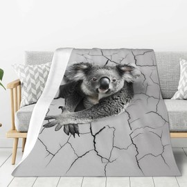 Koala Blanket Throw - Cozy Fleece Flannel Bedding German Gifts for Women Men Boys Girls Lover Adult Stuff Plush for Couch Sofa Bed Decor 40"X50"