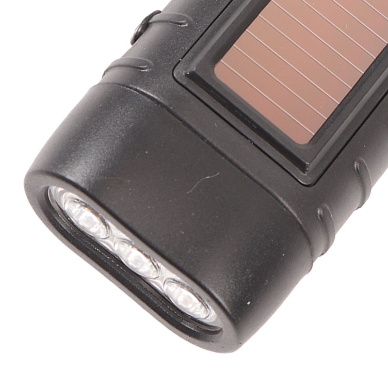 Hand Crank Solar Powered Rechargeable Flashlight Mini Solar Flashlight for