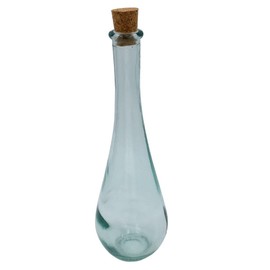 Green Glass Bottle from Spain Teardrop Shape Bottle with Cork 11 ounce (1)