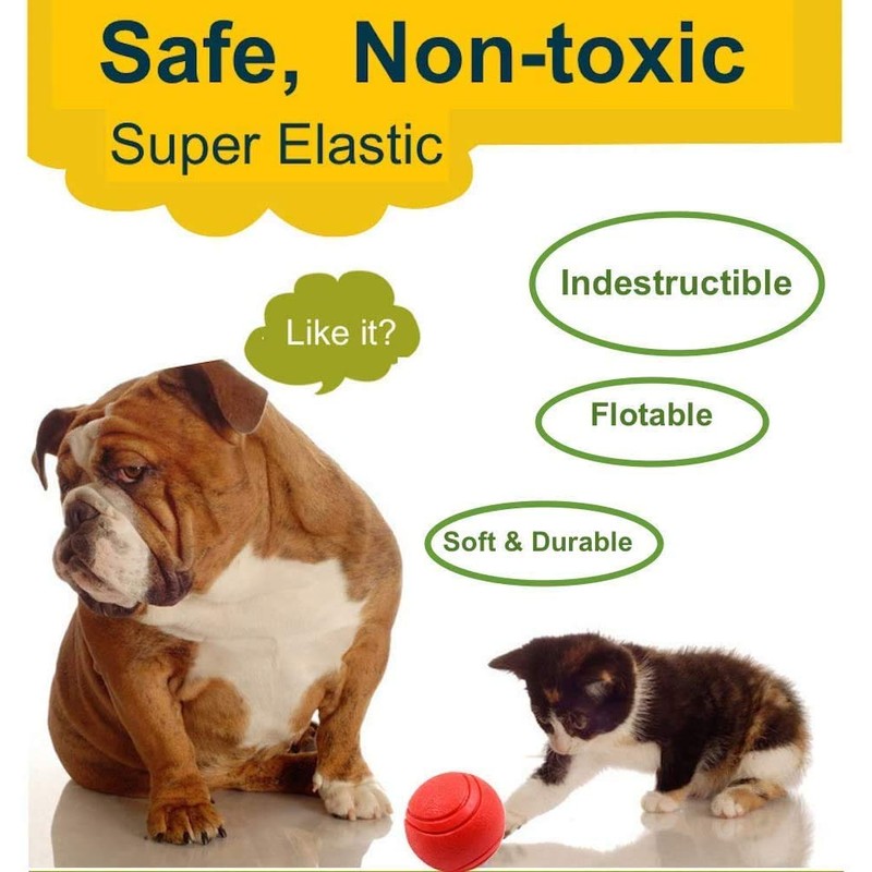 GaesQae Hard Rubber Balls for Dogs,Dog's Solid Rubber Bouncy Ball