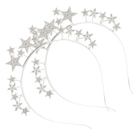 Baluue 2pcs Glitter Star Headbands for Boy Girl Shiny Five- Hair Lightweight Comfortable Hair Accessories for Festivals and Parties