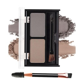 Eyebrow Powder Makeup Kit,2 Colors Waterproof Eye Brow Powder Tinted Palette Long-Lasting for Women,Light Brown Taupe Brow Fill&Sculpt Natural Eyebrow Contour for Sparse Brow with Brow Brush-01