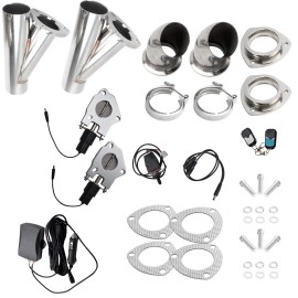 Unbranded 2x 2.25" Electric Exhaust Valve Y Pipe Kit w/ Remote Switch