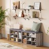 DINZI LVJ Shoe Bench,Entryway Storage Bench with Drawer and 8
