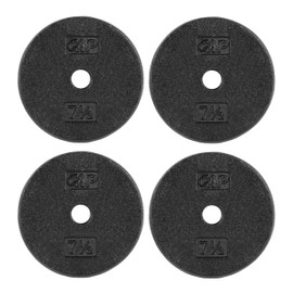 CAP Barbell Cast Iron Standard 1-Inch Weight Plate Set – Barbell Weights for Home Gym, Strength Training, and Weightlifting, 7.5 lb Set of 4, Black