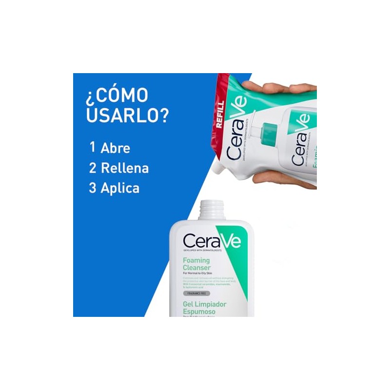 CeraVe Refill Gel Espumoso 16oz | Limpiador Piel Normal a