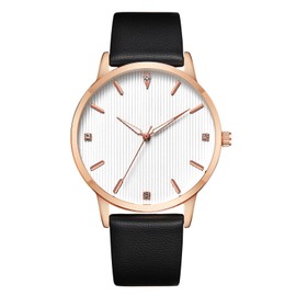 CIVO Mens Watches Waterproof Wristwatch: Black Analogue Quartz Watch - Leather Mens Watch