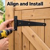 Black T-Shaped Gate Door Hinge – Heavy-Duty Triangle Strap Hinge