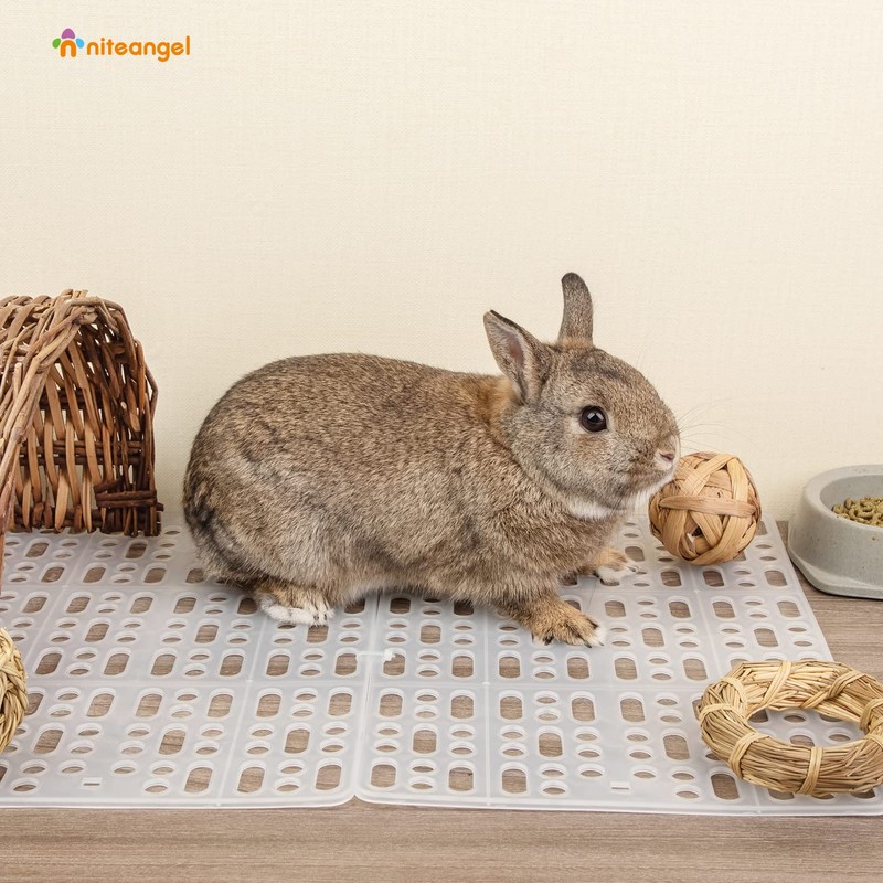 Niteangel 2 Pieces Rabbit Playpen Feet Mats for Cage, Comes
