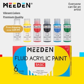 MEEDEN Fluid Pastel Acrylic Paint Set, 24-Color Set (2 oz, 60 ml), Vibrant, Rich Pigments, Non-Toxic High Flow Art Paints springtok - Color: Pastel