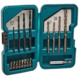 Makita D-45836 Juego de Accesorios Multipropositos Metal, Concreto, Madera y Puntas, 17 Piezas