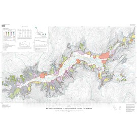 Historic Pictoric Map : Rock-Fall Potential in The Yosemite Valley, California, 1999 Cartography Wall Art : 36in x 24in