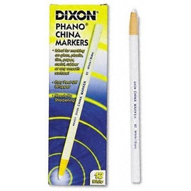 Dixon 00092 Phano Peel-Off China Marker - White - 12 per Package