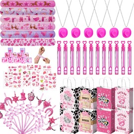 Vanblue Cowgirl Western Party Favors Disco Cowgirl Birthday Decorations Rodeo Hot Pink Horse Party Supplies Favors Gift Bags for Kids Girls Pinata Filler Classroom Rewards 12 Sets