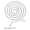 TRKETK 5 Metre Ball Bead Chain, Silver Metal Bead Chain,