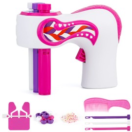 Weinsamkeit Automatic Hair Braider, Hair Bedazzler Kit, Pink Automatic Electric Hair Braiding Machine, Automatic Braiding Device, DIY Magic Hair Styling Tools for Girls, Gift Toy (B)