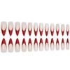 press on nails long Stiletto French Tip Fake Nails Red