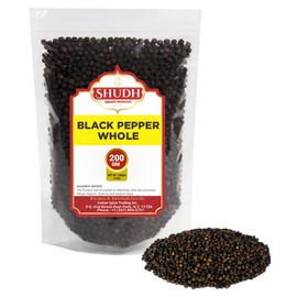 Jimidar Black Pepper Whole (200 GM | 7 oz) - Steam Sterilized Non-GMO Peppercorns for Grinder Refill, Whole Black Peppercorns, Whole Black Pepper (200 GM)