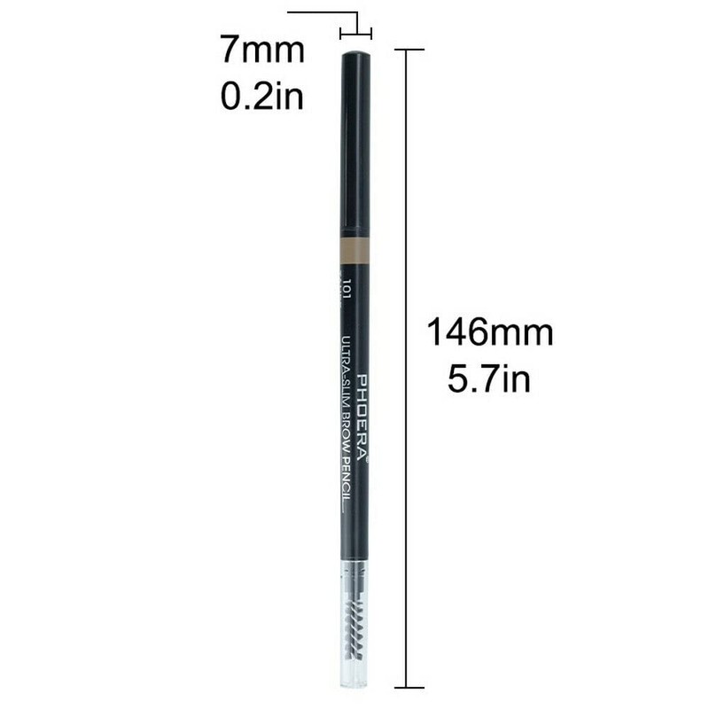 PHOERA Ultra Slim Eyebrow Liner Pencil With Brow Brush AQUAPURITY