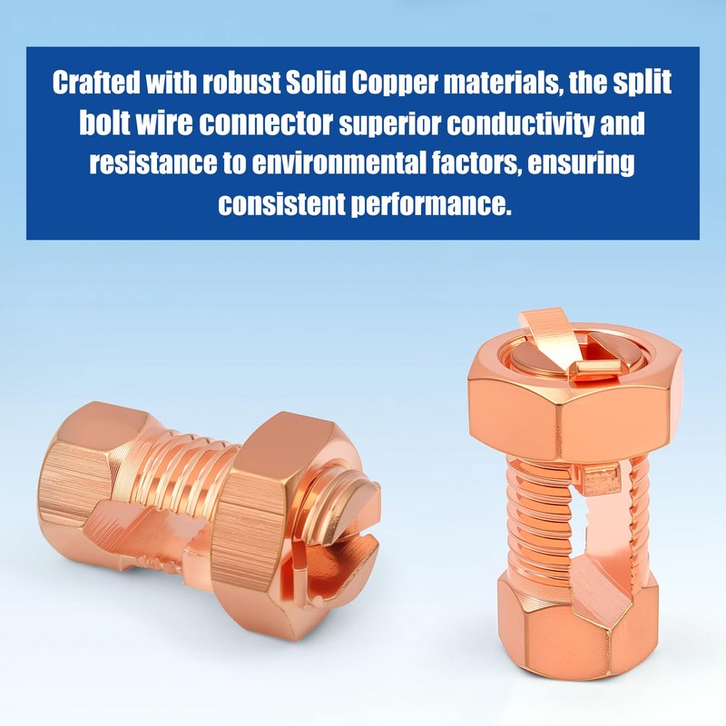 Electric Fence Split Bolt Connectors - High Strength Brass Ground