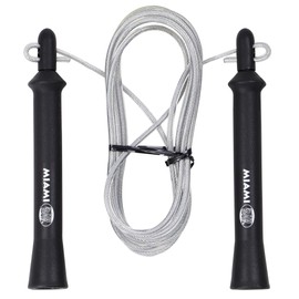 BAY® "Miami 280" Professional Steel Skipping Rope, High Speed, Adjustable Length with Swivel, Steel Soul Skipping Rope, Bouncy Rope, Boxing Fitness, Martial Arts, Kickboxing, Muay, Thai, Thai Boxing,