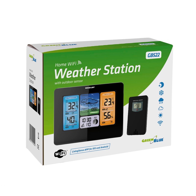 greenblue GB522 - GB522 Wireless color weather station WiFi DCF